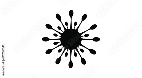 Abstract floral design with radiating petals in a dark silhouette