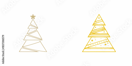Stylized Christmas Trees with Geometric and Decorative Patterns