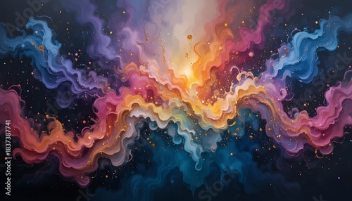 a painting with dark and pretty colours to make every one happy