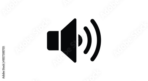 Simple speaker icon design in a black color a notable silhouette