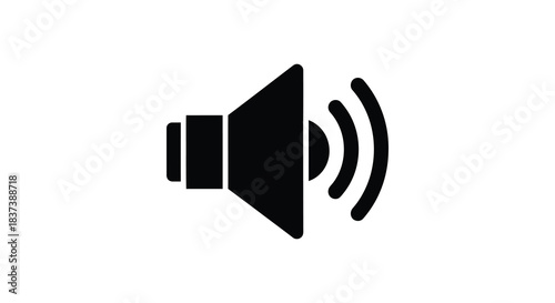 Simple black speaker icon with sound waves a striking silhouette