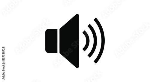 Simple black speaker icon with sound waves a minimalist design silhouette