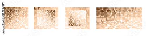 Beige censorship pixel mosaic texture with privacy blur and checkered pattern.