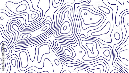 Minimal Topographic Map Pattern. Abstract Contour Line Background with Grid and Elevation Curves for Geography, Navigation, Outdoors, Adventure, and Modern Graphic. Seamless Terrain Elevation.