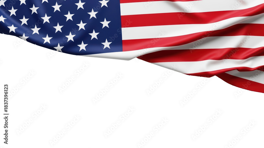 Fototapeta premium American Flag, US Flag Border, Waving Stars and Stripes, USA Patriotism