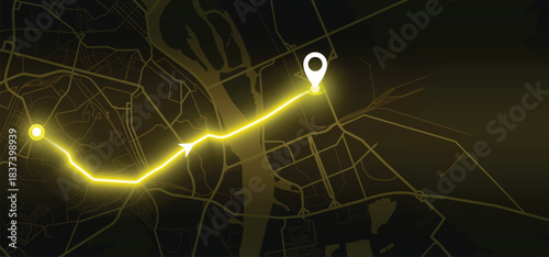 Kyiv GPS Map – Yellow Vector Navigation
