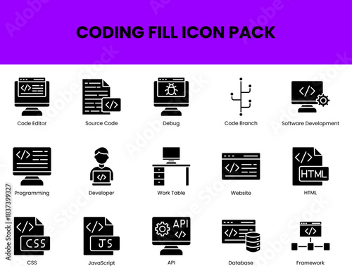 Coding Fill Icon Pack