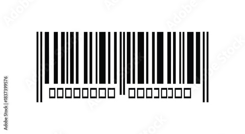 A striking barcode image with numerical details a bold silhouette