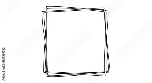 Abstract overlapping rectangular frames creating a modern artistic silhouette