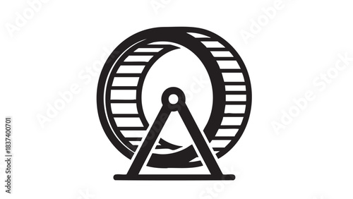 Pet hamster running on exercise wheel in home environment from front viewpoint