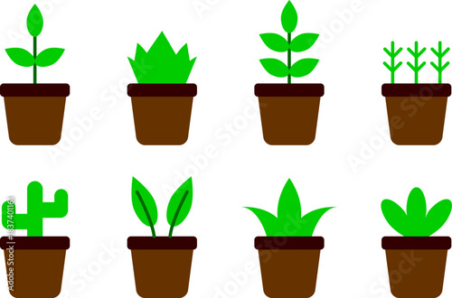 plants color icons