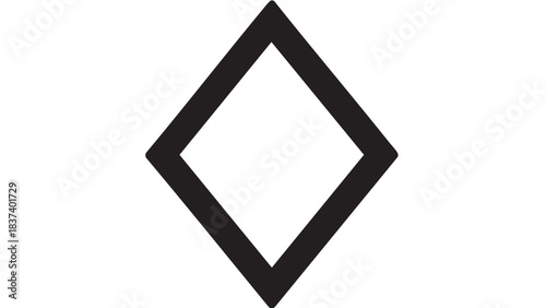 A black diamond shape on a white background viewed from directly above