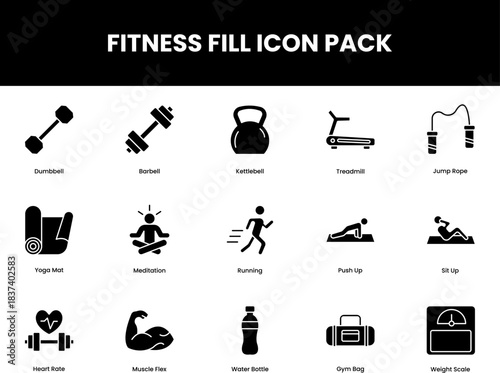 Fitnesss Fill icon pack
