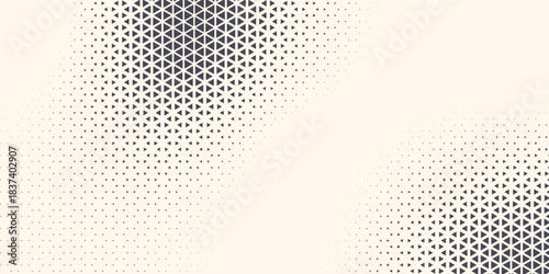Abstract geometric black and white graphic design print halftone triangle pattern