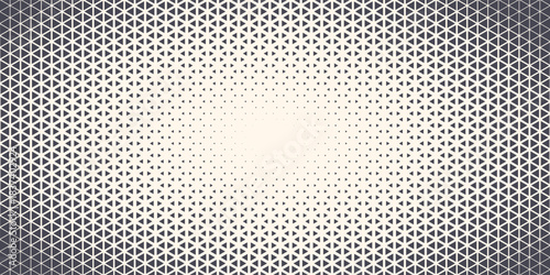 Abstract geometric black and white graphic design print halftone triangle pattern