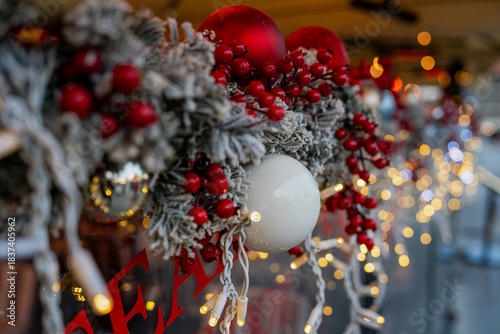 Christmas market at Old Town Square in Prague with the Church of Our Lady before Týn, decorated Christmas tree, festive lights, historic architecture, and magical winter holiday atmosphere.