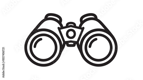 Illustration of Binoculars in Simple Line Art Style
