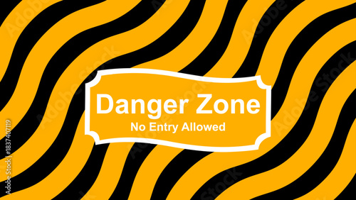 Danger Zone - No Access - Abstract Yellow and Black Warning Stripes Background Set