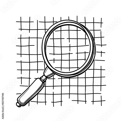 Magnifying glass over crossword puzzle, educational fun and brain exercise for kids