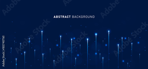 Digital technology speed connect blue background, cyber nano information, map abstract communication, innovation future tech data, internet network connection, Ai big data, line dot illustration 3d