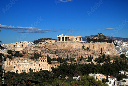 Vue de l'ensemble de l'acropole à partir du mont Filopappou