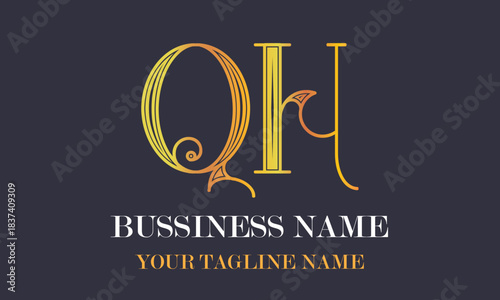 QH Q qh initial logo | initial based abstract modern minimal creative logo, vector template image. luxury logotype logo, real estate homie logo. typography logo. initials logo