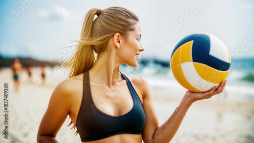 Beachvolleyball am Strand