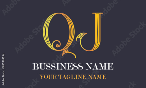 QJ Q qj initial logo | initial based abstract modern minimal creative logo, vector template image. luxury logotype logo, real estate homie logo. typography logo. initials logo