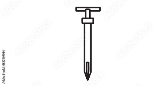 Manual Soil Sampling Probe Tool for Agriculture and Environmental Testing, Isolated on White Background, Front View, Scientific Concept