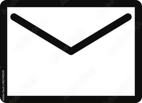 email icon mail with transparent white and black simple design Message envelope line art icon for apps and envelope mail letter send email vector icon Send message icon on white background. Vector