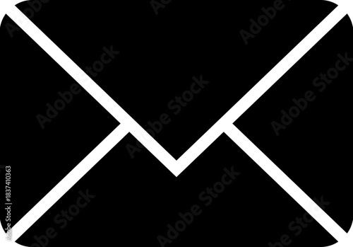 email icon mail with transparent white and black simple design Message envelope line art icon for apps and envelope mail letter send email vector icon Send message icon on white background. Vector