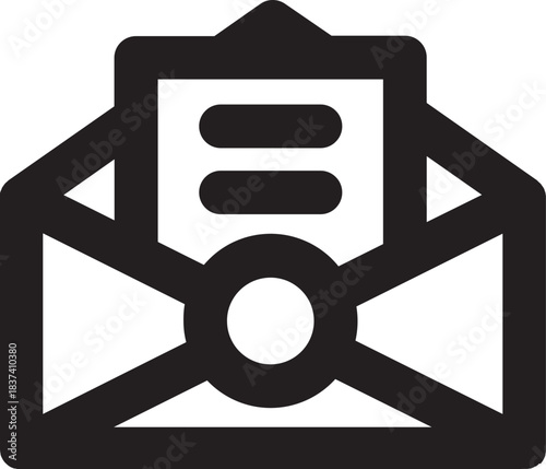 email icon mail with transparent white and black simple design Message envelope line art icon for apps and envelope mail letter send email vector icon Send message icon on white background. Vector