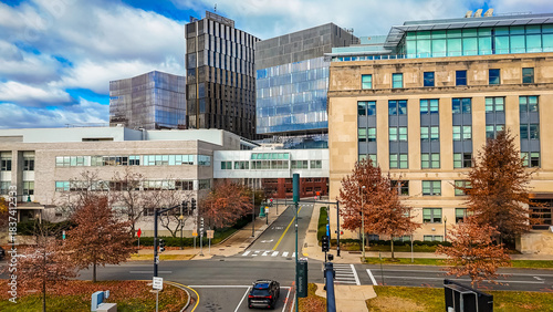 MIT Campus Buildings in Cambridge with Modern and Classical Architecture