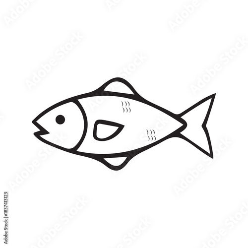 Fish Line Art Icon