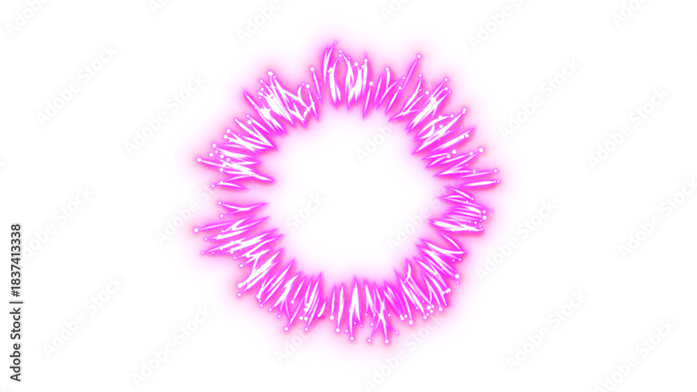 Obraz premium Purple Magic Particle Explosion – Transparent Background