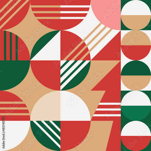Christmas  Simple  Flat  Geometric Vector Background