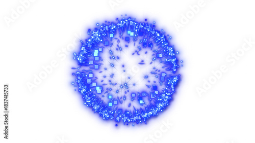 Blue Magic Particle Explosion – Transparent Background