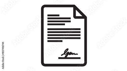 Signed legal document on wooden desk with pen and eyeglasses, business contract agreement, office environment, close-up viewpoint, professional concept