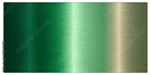 Brushed green metal plate with a shiny blank texture