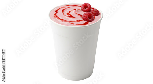 Berries smoothie freshness isolated on transparent background. Generative Ai, strawberry milkshake isolated on transparent background, smoothie strawberry