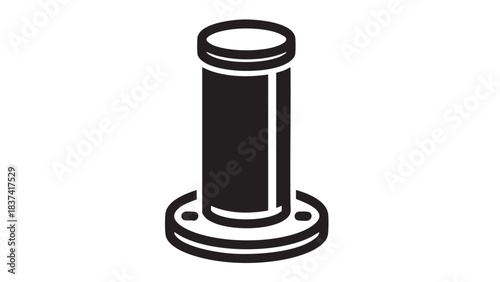 Black Pipe Flange, Factory Workshop, Illustration, Technical Environment, Close-Up Perspective