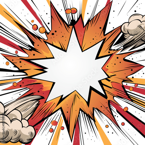 Illustration background imitation of explosive news in comic book style