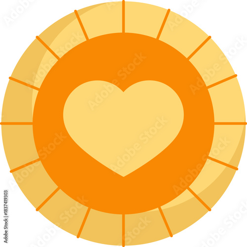 Heart Coin Charity Concept Illustration
