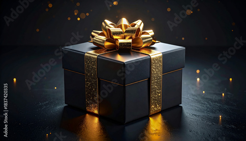Luxury Black and Gold Christmas Gift Box