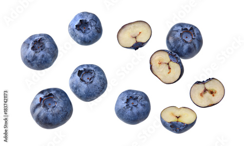 blueberries isolated on white background. clipping path