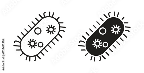 Bacteria icons pack. icon for web design isolated on white background