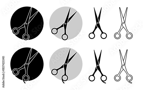 Set of Barber and Hairdresser Scissors logo. Scissors icon.