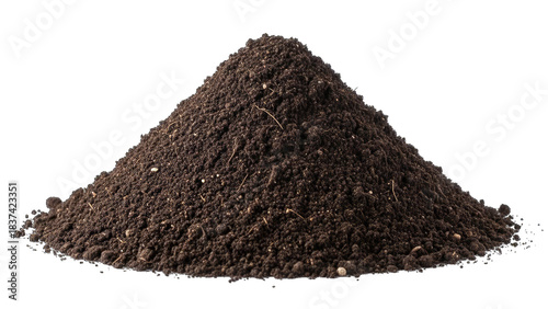 Pile of Soil Isolated on White Background