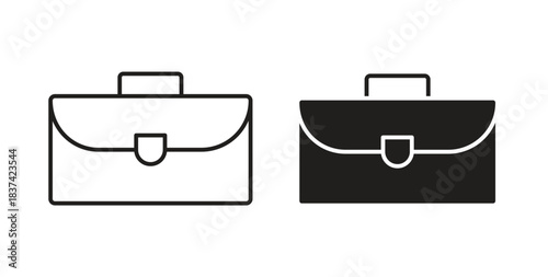 Briefcase icons pack. icon for web design isolated on white background