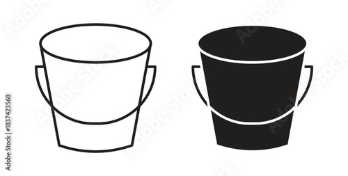 Bucket icons pack. icon for web design isolated on white background
